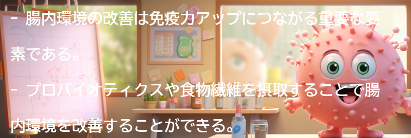 腸内環境改善から免疫力アップへの取り組み方のポイントの要点まとめ