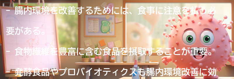 腸内環境を改善するための食事のポイントの要点まとめ