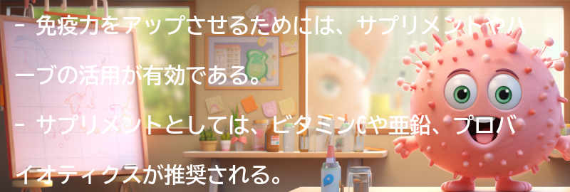免疫力アップのためのサプリメントやハーブの活用法の要点まとめ