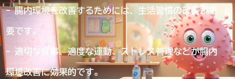 腸内環境改善のための生活習慣の改善方法の要点まとめ