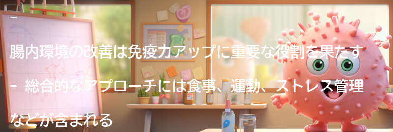 腸内環境改善と免疫力アップのための総合的なアプローチとは？の要点まとめ