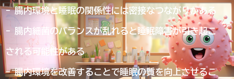 腸内環境と睡眠の関係性についての要点まとめ