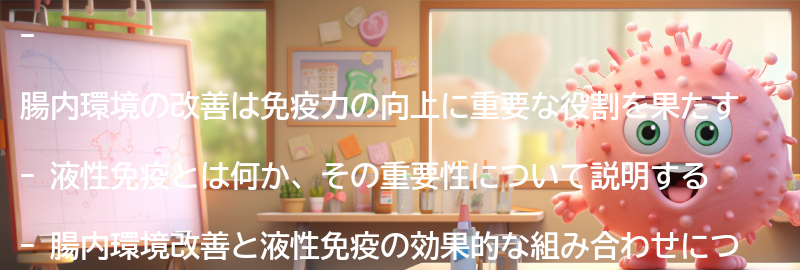 腸内環境改善と液性免疫の効果的な組み合わせの要点まとめ