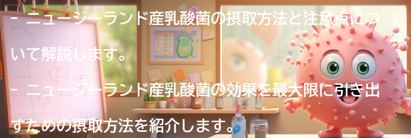 ニュージーランド産乳酸菌の摂取方法と注意点の要点まとめ