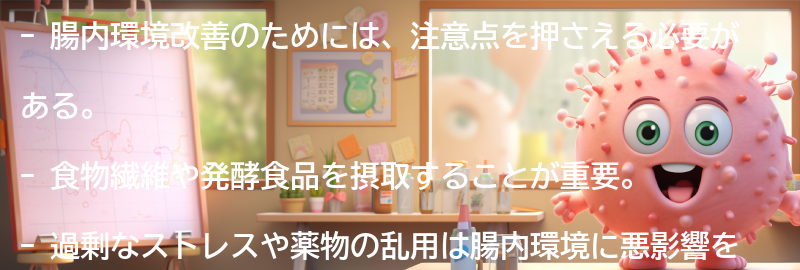 腸内環境改善のための注意点と注意すべき食品の要点まとめ