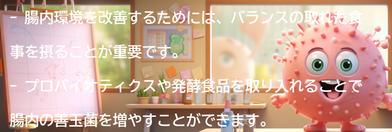 腸内環境を改善するための方法の要点まとめ