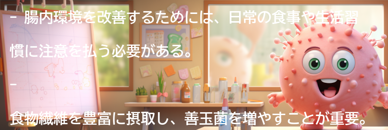 腸内環境改善のための日常の取り組み方の要点まとめ