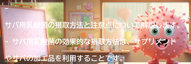 サバ用乳酸菌の摂取方法と注意点の要点まとめ