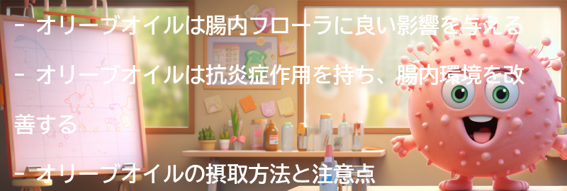 オリーブオイルの腸内フローラへの効果の要点まとめ