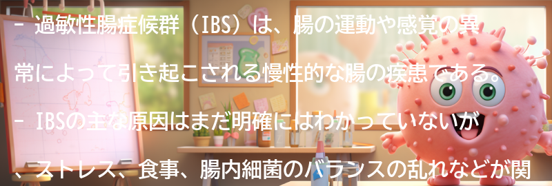 過敏性腸症候群の原因と症状の要点まとめ