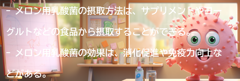 メロン用乳酸菌の摂取方法の要点まとめ