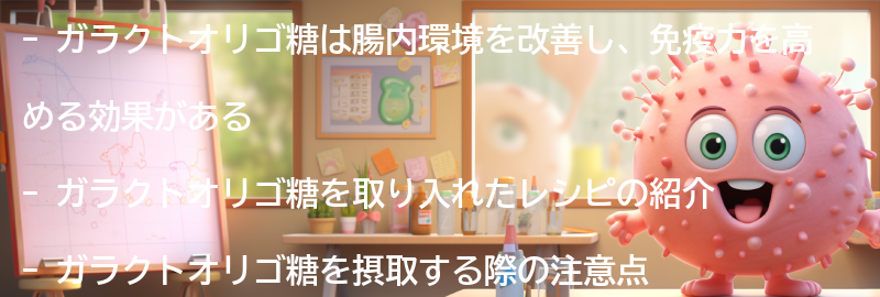 ガラクトオリゴ糖を取り入れたレシピの紹介の要点まとめ