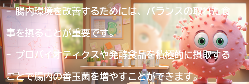 腸内環境を改善するための方法とは？の要点まとめ
