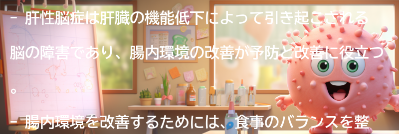 肝性脳症の予防と改善に向けた具体的な方法とは？の要点まとめ