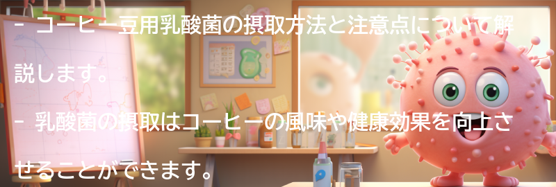 コーヒー豆用乳酸菌の摂取方法と注意点の要点まとめ