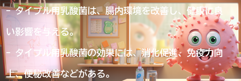 タイプル用乳酸菌の効果の要点まとめ