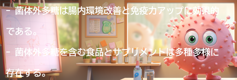 菌体外多糖を含む食品とサプリメントの紹介の要点まとめ