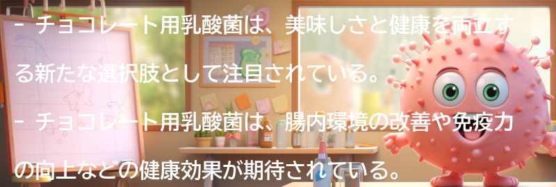 チョコレート用乳酸菌の効果とは？の要点まとめ