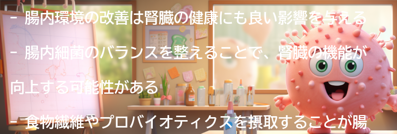 腸内環境改善による腎臓の改善効果の要点まとめ