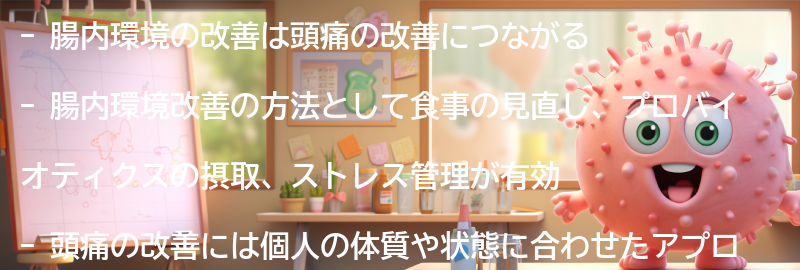 腸内環境改善の方法の要点まとめ