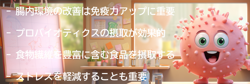 免疫力アップのための腸内環境改善方法の要点まとめ