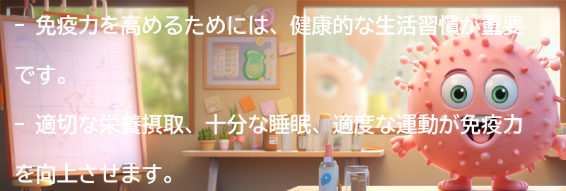免疫力を高めるための生活習慣の要点まとめ