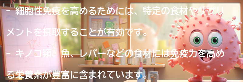 細胞性免疫を高めるための食材とサプリメントの要点まとめ