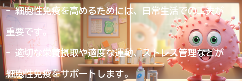 細胞性免疫を高めるための日常の工夫の要点まとめ