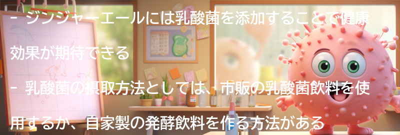 ジンジャーエール用乳酸菌の摂取方法の要点まとめ