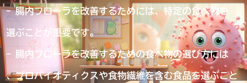 腸内フローラを改善するための食べ物の選び方の要点まとめ