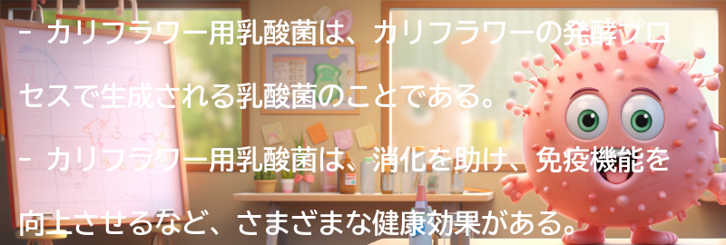 カリフラワー用乳酸菌とは何か？の要点まとめ