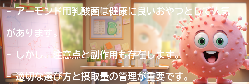 アーモンド用乳酸菌の注意点と副作用についての要点まとめ