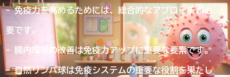 免疫力アップのための総合的なアプローチの要点まとめ