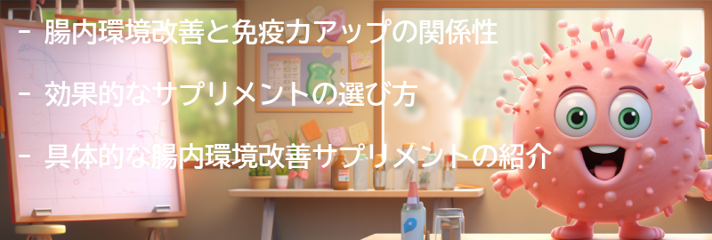 腸内環境改善と免疫力アップの効果的なサプリメントの要点まとめ