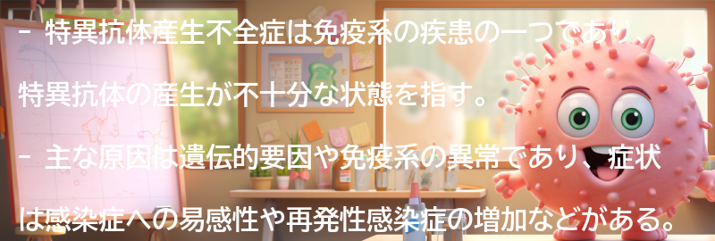 特異抗体産生不全症の原因と症状の要点まとめ