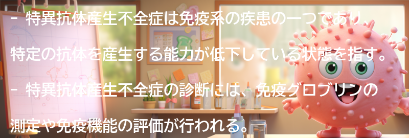 特異抗体産生不全症の診断方法の要点まとめ