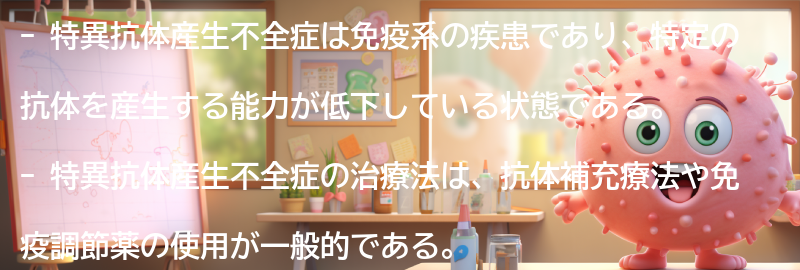 特異抗体産生不全症の治療法と管理方法の要点まとめ