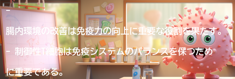 腸内環境改善と制御性T細胞活性化のための総合的なアプローチの要点まとめ