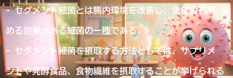 免疫力アップのためのセグメント細菌の摂取方法の要点まとめ