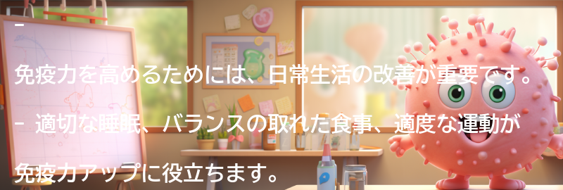 免疫力アップに向けた日常生活の改善点の要点まとめ