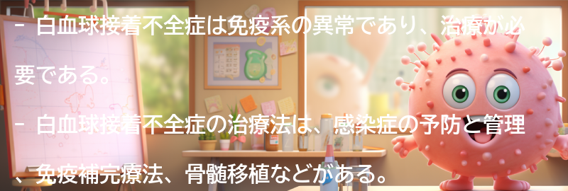 白血球接着不全症の治療法と管理方法の要点まとめ