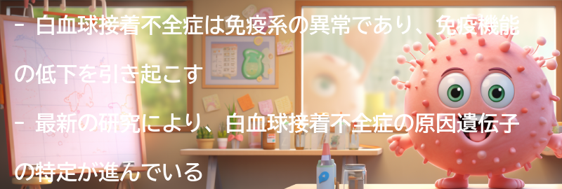 白血球接着不全症に関する最新の研究と治療法の進展の要点まとめ