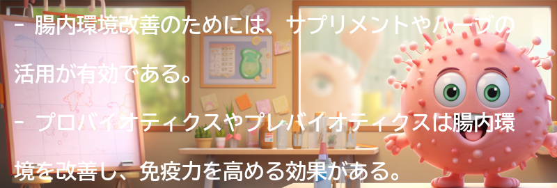 腸内環境改善のためのサプリメントやハーブの活用法の要点まとめ