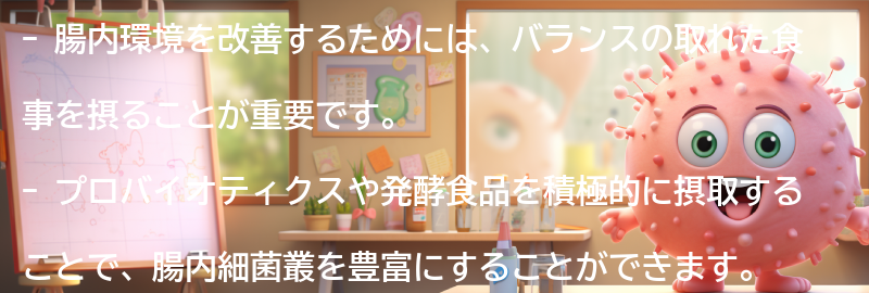 腸内環境改善のための方法の要点まとめ