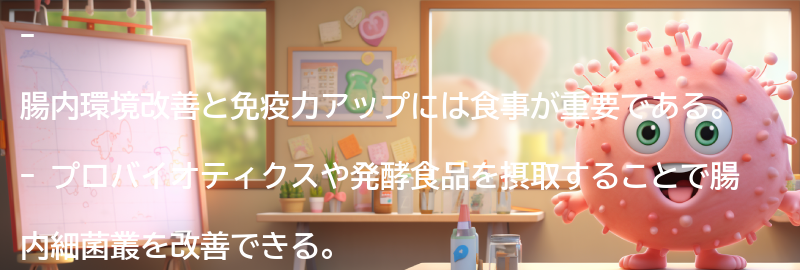 腸内環境改善と免疫力アップのための食事例の要点まとめ