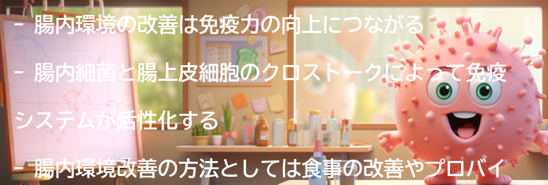 免疫力アップのための腸内環境改善の効果の要点まとめ