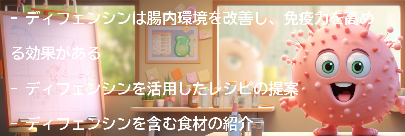 ディフェンシンを活用したレシピの提案の要点まとめ