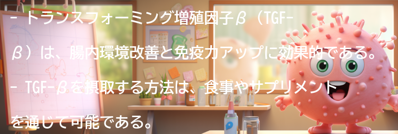 トランスフォーミング増殖因子βを摂取する方法と効果の要点まとめ