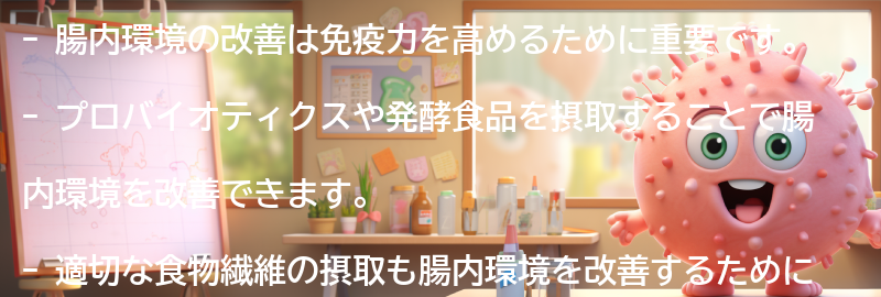 免疫力を高めるための腸内環境改善法の要点まとめ