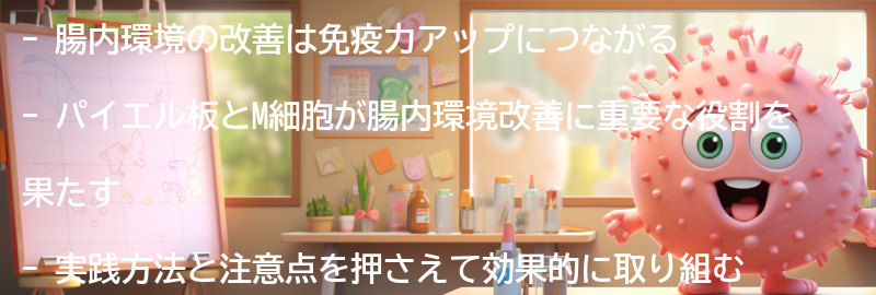 腸内環境改善と免疫力アップのための実践方法と注意点の要点まとめ